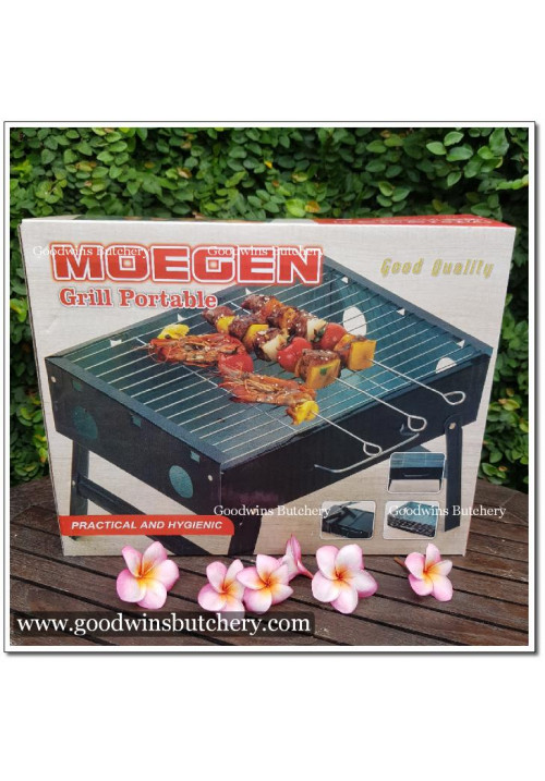 BBQ GRILLER traditional ancient charcoal griller panggangan sate jadoel MOEGEN silver 35x26x9cm